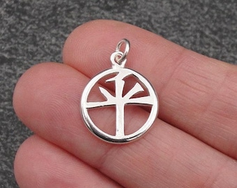 CLOSEOUT - 925 Sterling Silver Chinese Peace Charm, Chinese Symbol Charm, Peace Charm, Chinese Peace Pendant, Chinese Symbol Jewelry