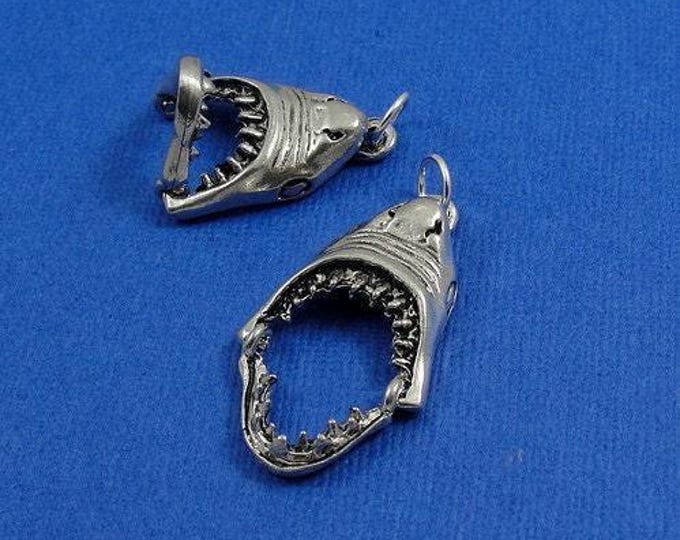 Shark Jaws Charm - Silver Shark Jaws Charm for Necklace or Bracelet