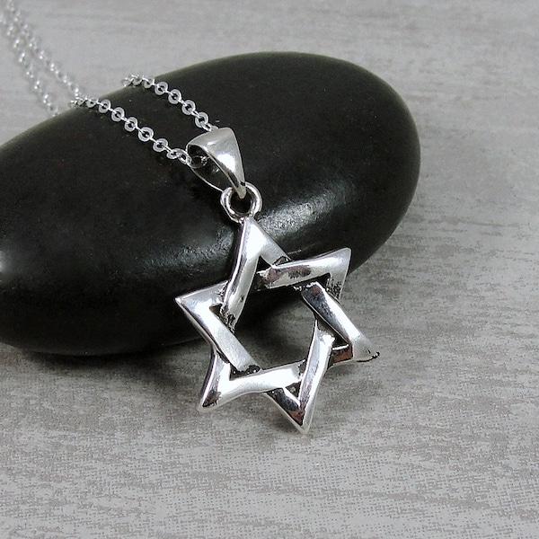 Sterling Silver Star of David Necklace, Star of David Charm, Star of David Pendant, Judaism Jewelry, Hanukkah Gift Jewelry
