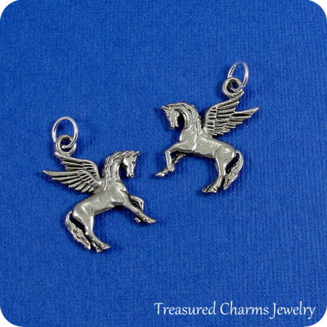Pegasus Charm Silver Plated Pegasus Charm for Necklace or Bracelet Etsy