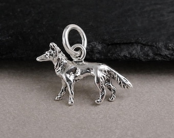 925 Sterling Silver German Shepherd Charm, Silver Dog Charm, Silver German Shepherd Pendant, German Shepard Charm Jewelry