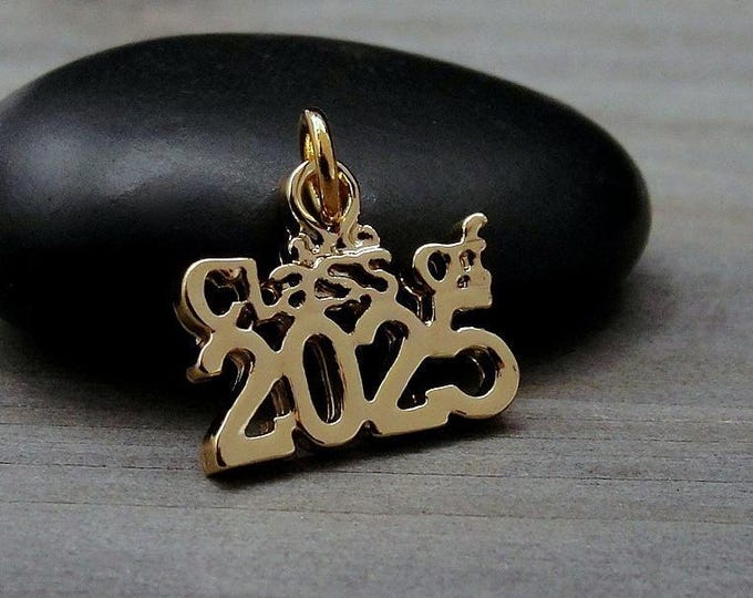 Class of 2025 Charm, Graduation Charm, Gold Class of 2025 Charm, 2025 Graduation Pendant, Graduation Gift, Graduation Jewelry