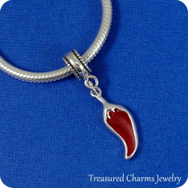 Hot Pepper Charm For Snake Chain Bracelets - Dangle Bead Spacer, Fits Pandora, Chamilia, Biagi, 4.5mm Hole - View #4