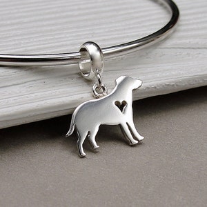 Ciondolo pendente Labrador Retriever in argento Sterling, ciondolo Labrador Retriever con cauzione, ciondolo braccialetto Labrador Retriever, regalo cane Labrador