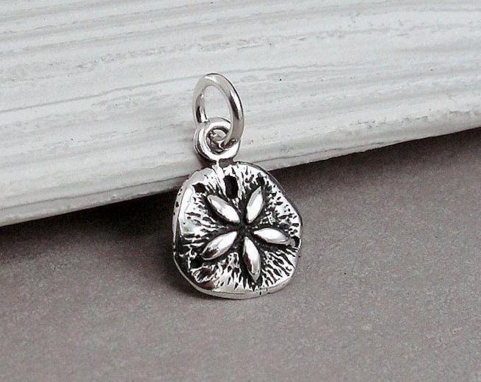 925 Sterling Silver Sand Dollar Charm, Beach Charm, Ocean Charm, Seashell Charm, Sand Dollar Bracelet Charm, Sand Dollar Jewelry