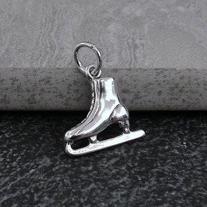 Ice Skate Charm, 925 Sterling Silver Ice Skating Charm for Necklace or Bracelet, Figure Skating Charm, Figure Skater Gift Jewelry
