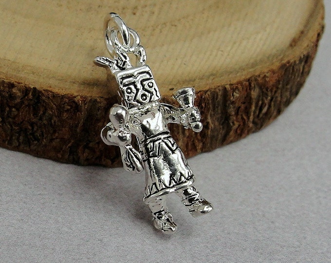 Silver Kachina Doll Charm, Navajo Charm, Hopi Kachina Doll Charm, Navajo Kachina Doll Charm, Kachina Doll Necklace, Native American Jewelry