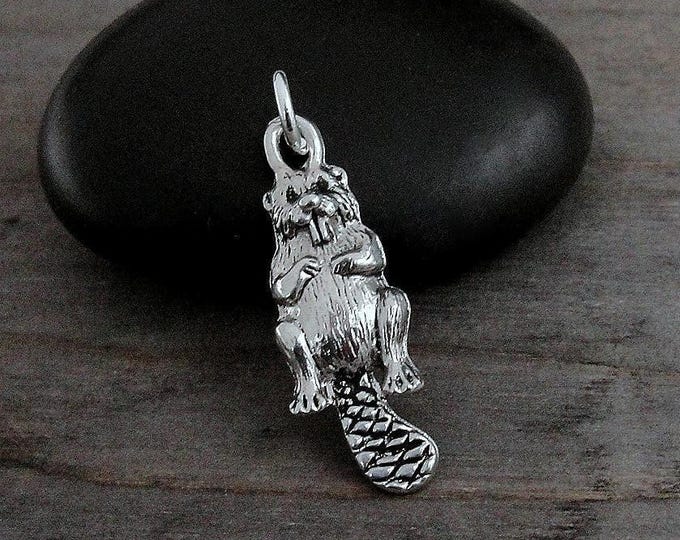 Beaver Charm - Silver Beaver Charm for Necklace or Bracelet