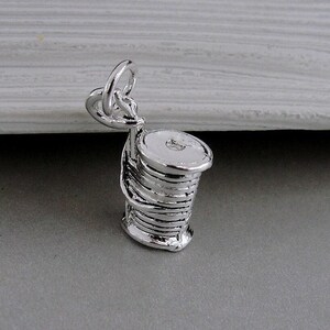 Sewing Charm, Silver Spool of Thread Charm for Necklace or Bracelet, Quilting Charm, Seamstress Charm, Sewing Gift, Sewing Jewelry