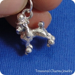 French Poodle Charm - Silver Plated Poodle Charm for Necklace or Bracelet