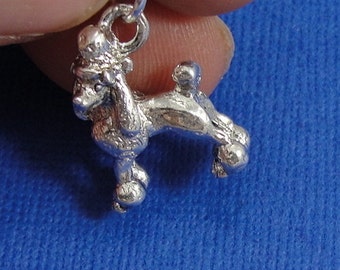 French Poodle Charm - Silver Plated Poodle Charm for Necklace or Bracelet