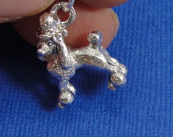 French Poodle Charm - Silver Plated Poodle Charm for Necklace or Bracelet