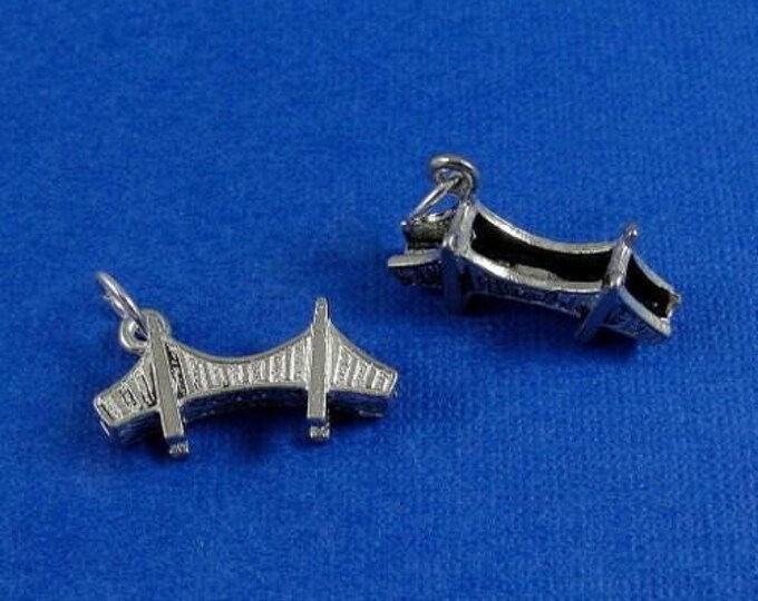 Golden Gate Bridge Charm - Silver Golden Gate Bridge Charm for Necklace or Bracelet