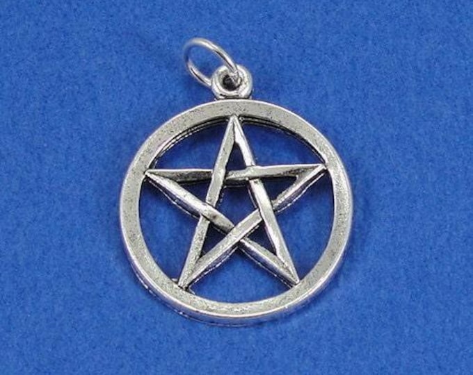 Pentagram Charm - Silver Plated Pentagram Pentacle Charm for Necklace or Bracelet