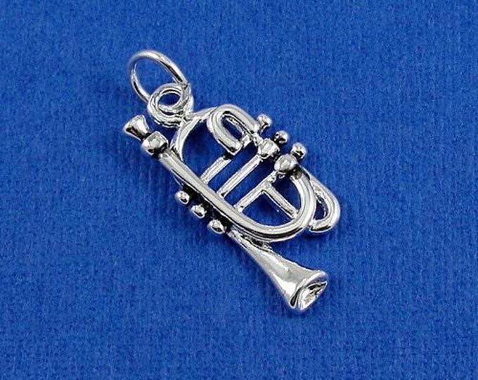 Trumpet Charm - Silver Plated Trumpet Charm for Necklace or Bracelet