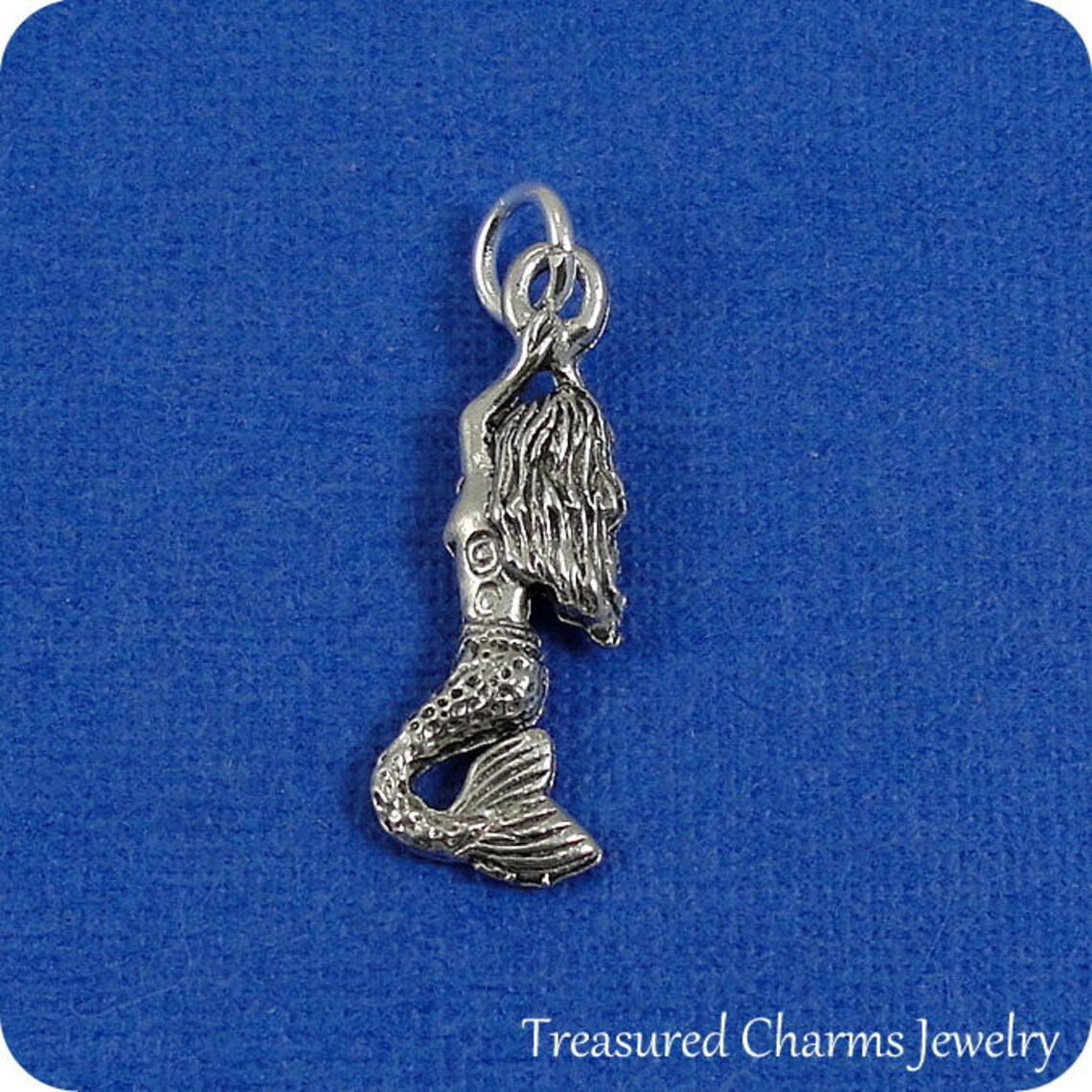 Mermaid Charm Silver Plated Ocean Mermaid Charm for Necklace Etsy
