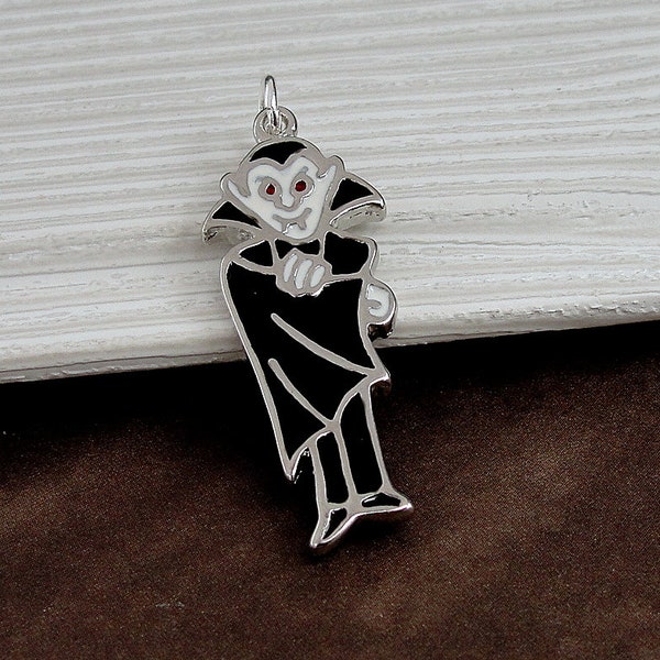Count Dracula Charm, Vampire Necklace Charm, Vampire Bracelet Charm, Halloween Charm, Halloween Jewelry