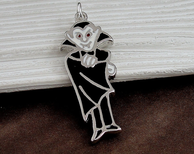 Count Dracula Charm, Vampire Necklace Charm, Vampire Bracelet Charm, Halloween Charm, Halloween Jewelry