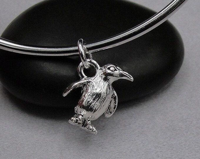 Penguin Charm, Silver Penguin Necklace Charm, Penguin Bracelet Charm, 3D Penguin Charm, Penguin Gift, Penguin Jewelry, Penguin Lover Gift
