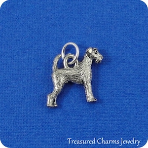Airedale Terrier Charm - Silver Airedale Welsh Terrier Charm for Necklace or Bracelet