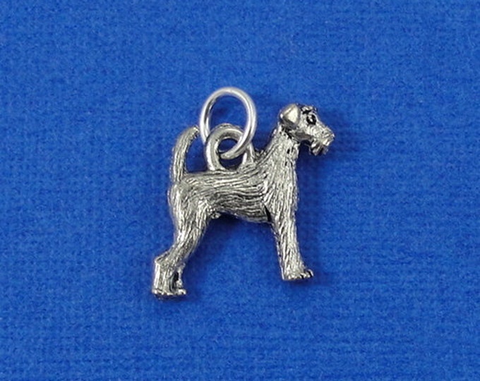 Airedale Terrier Charm - Silver Airedale Welsh Terrier Charm for Necklace or Bracelet