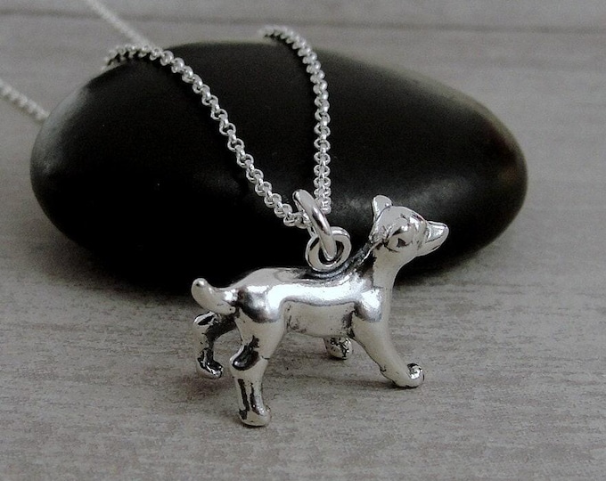 Jack Russell Terrier Necklace, 925 Sterling Silver 3D Jack Russell Charm Necklace, Puppy Dog Charm Necklace, Jack Russell Gift Jewelry
