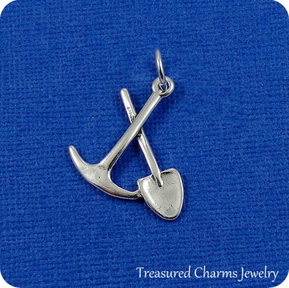 Pick and Shovel Charm Sterling Silver Pick and Shovel Charm Etsy