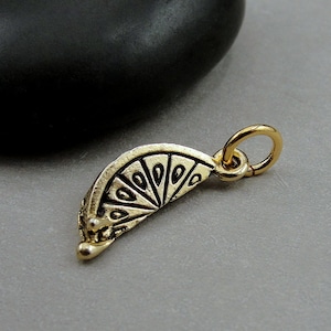 Lemon Charm, Gold Lemon Slice Charm for Necklace or Bracelet, Lemon Wedge Charm, Lemon Slice Pendant, Lemon Themed Gift, Lemon Fruit Jewelry