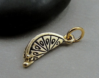 Lemon Charm, Gold Lemon Slice Charm for Necklace or Bracelet, Lemon Wedge Charm, Lemon Slice Pendant, Lemon Themed Gift, Lemon Fruit Jewelry