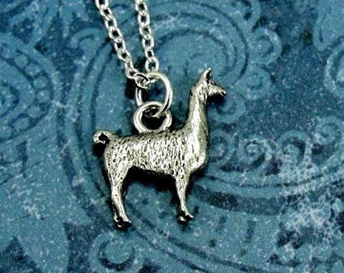 Silver Llama Necklace, Llama Charm, Llama Pendant, Llama Jewelry, Llama Gift
