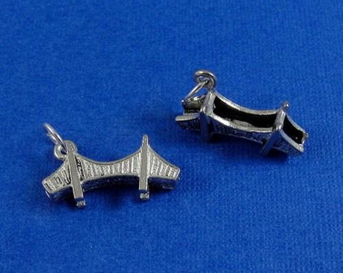 Golden Gate Bridge Charm - Silver Golden Gate Bridge Charm for Necklace or Bracelet