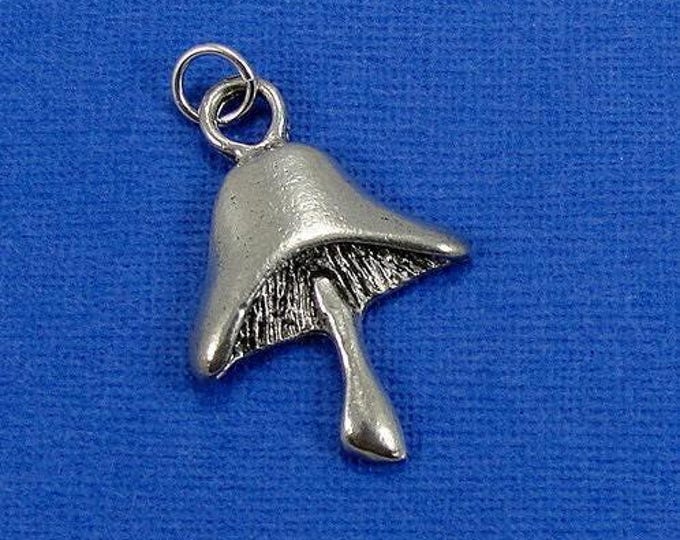 CLOSEOUT - Mushroom Charm - Silver Mushroom Charm for Necklace or Bracelet