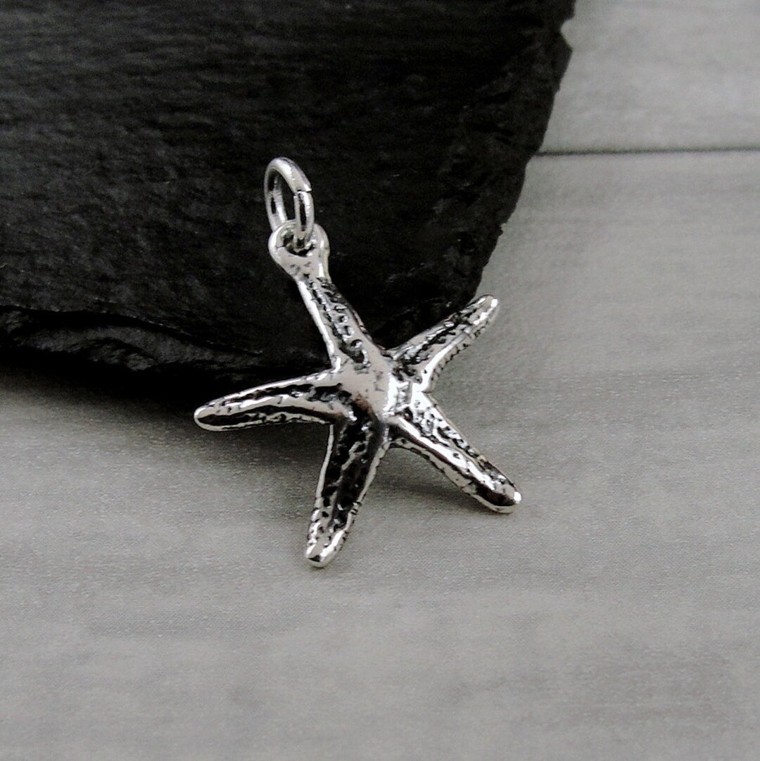 925 Sterling Silver Starfish Charm, Starfish Pendant, Ocean Beach Charm ...
