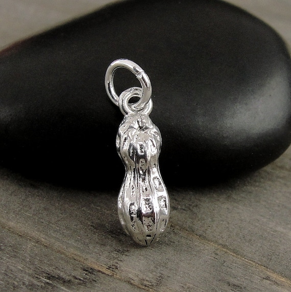 3-D Peanut Charm Sterling Silver - Made in the USA 3-D Peanut Charm Sterling Silver - Made in the USA