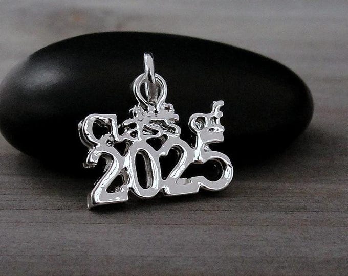Class of 2025 Charm, Graduation Charm, Silver Class of 2025 Charm, 2025 Graduation Pendant, Graduation Gift, Graduation Jewelry