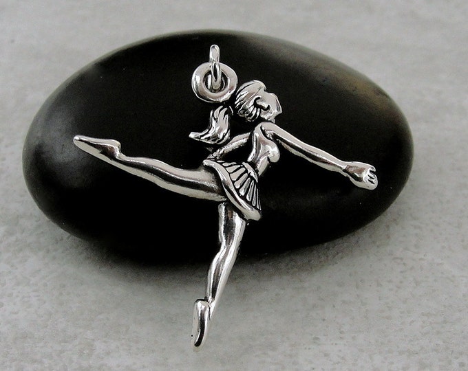 925 Sterling Silver Ballerina Charm, Dancing Charm, Ballet Dancer Charm, Ballet Dancer Gift, Bracelet Charm, Necklace Charm, Ballerina GIft