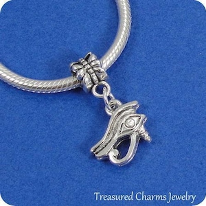 Eye of Horus European Dangle Bead Charm - Silver Eye of Ra/Horus Charm for European Bracelet
