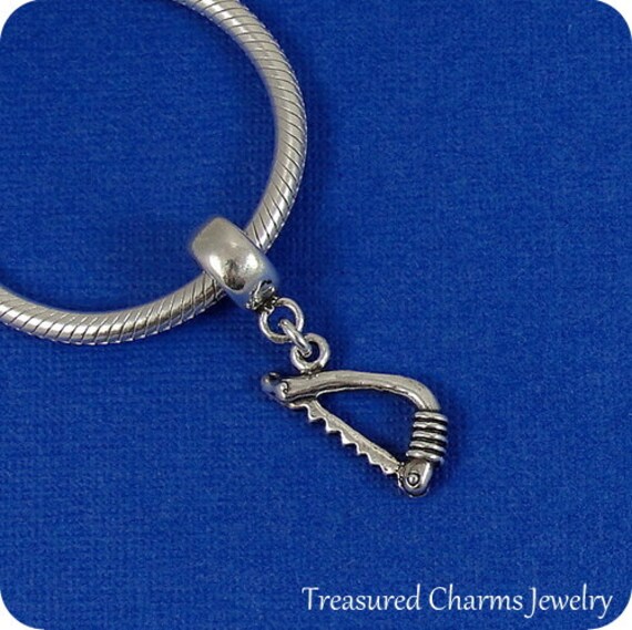 Pendentif scie à métaux européen - Charme scie à métaux en argent sterling pour bracelet européen