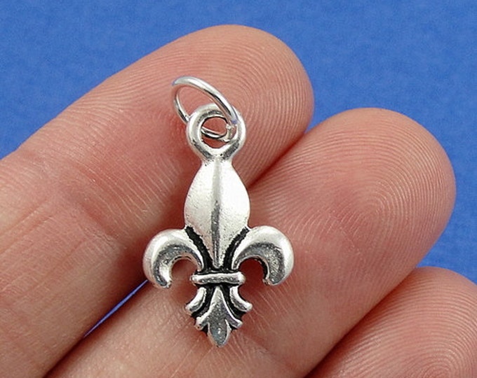 Fleur De Lys Charm - Silver Plated Fleur De Lis Charm for Necklace or Bracelet