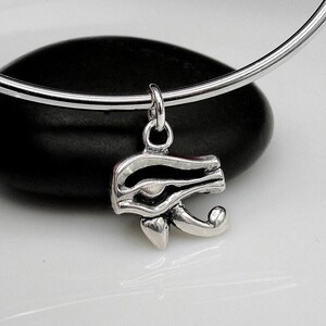 Eye of Horus Charm, 925 Sterling Silver Eye of Ra Charm for Necklace or Bracelet, Egyptian Charm, Egyptian Eye Charm, Egyptian Jewelry image 2