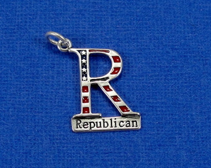Republican Charm - Sterling Silver Republican Charm for Necklace or Bracelet