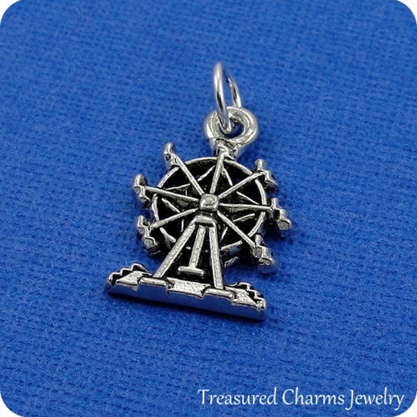 Ferris Wheel Charm - Silver Big Wheel Charm for Necklace or Bracelet