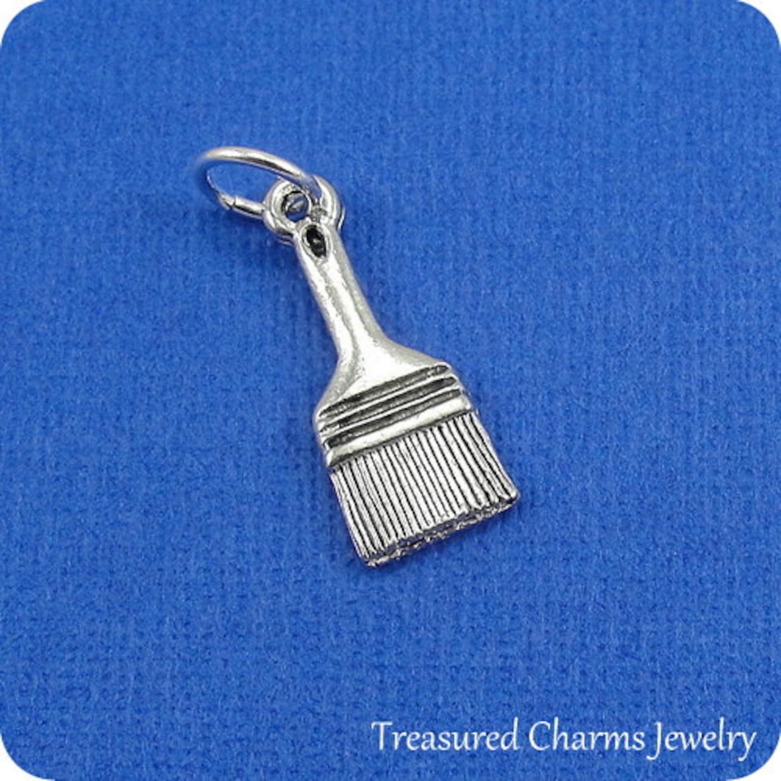 Paintbrush Charm Silver Plated Paint Brush Charm for Etsy