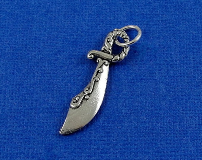 Scimitar Sword Charm - Silver Plated Scimitar Sword Charm for Necklace or Bracelet