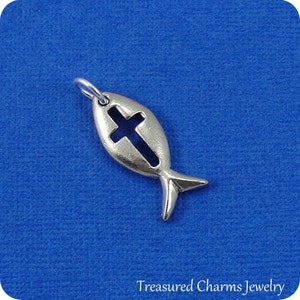Christian Fish Charm - Silver Plated Christian Fish Charm for Necklace or Bracelet