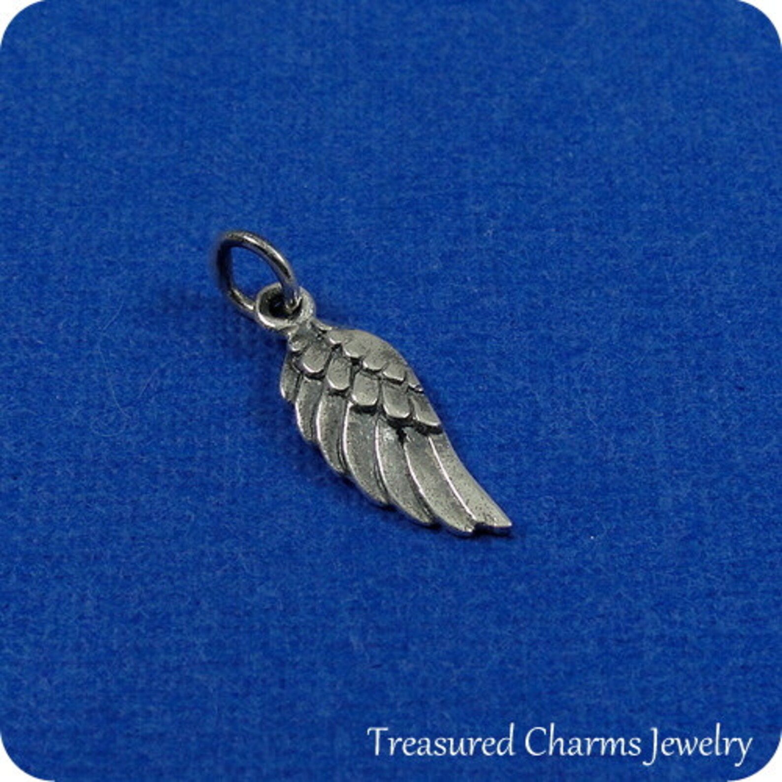 Tiny Angel Wing Charm Sterling Silver Angel Wing Charm for Etsy