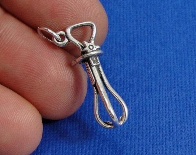 Egg Beater Whisk Charm - Sterling Silver Egg Beater Charm for Necklace or Bracelet