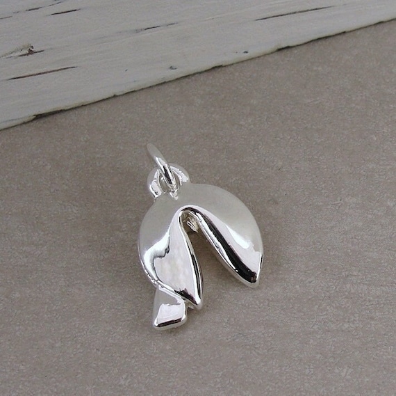 Fortune Cookie Charm Silver Chinese Fortune Cookie Charm for