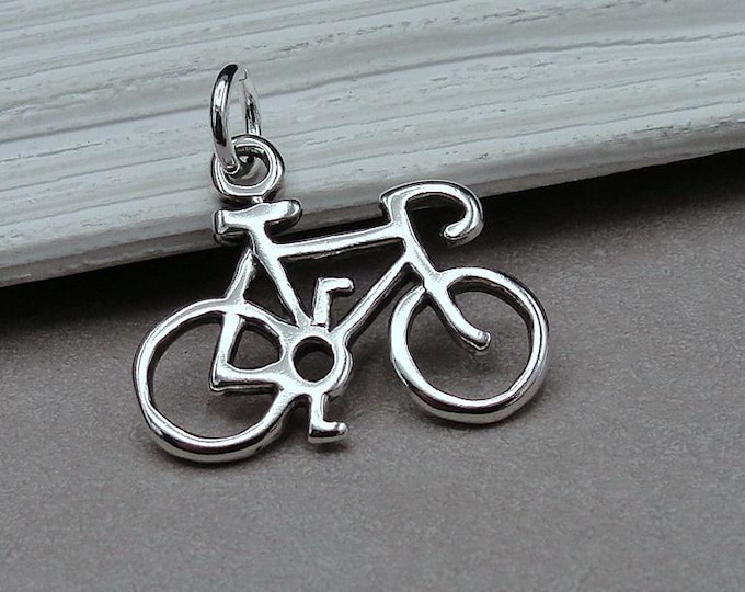 925 Sterling Silver Bicycle Charm, Bike Charm for Necklace or Bracelet, Bike Pendant, Cyclist Charm, Bicycle Gift, Bicycle Jewelry