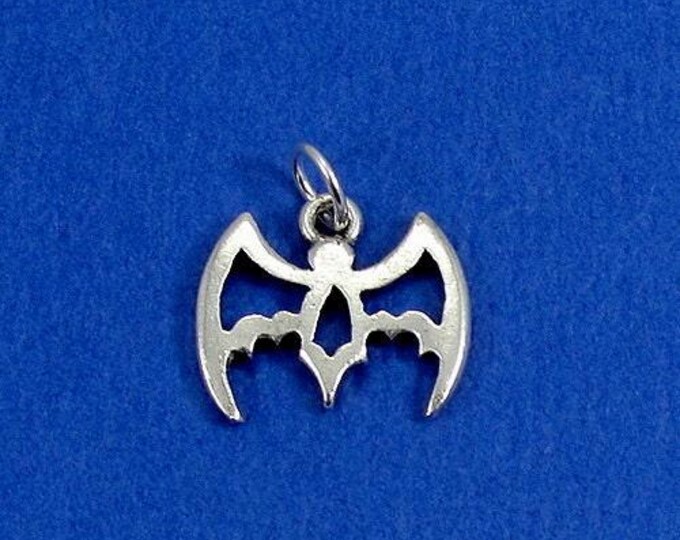 Bat Outline Charm - Silver Plated Bat Outline Charm for Necklace or Bracelet